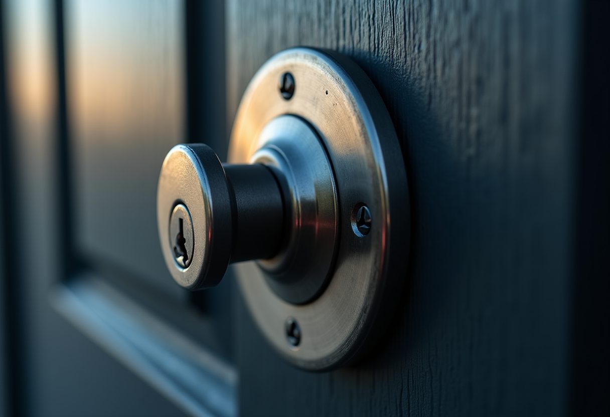 High-security steel deadbolt close-up — Cammeray